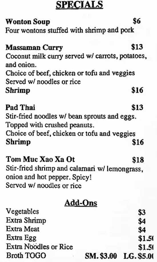 Pho Dang Vietnamese Cafe menu page 1