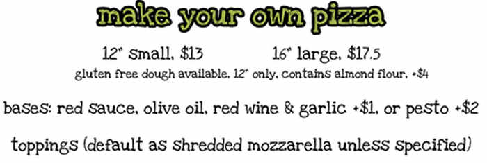 Folino's Pizza Shelburne menu page 1