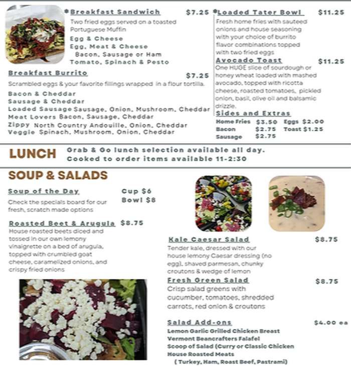 The Eatery menu page 1