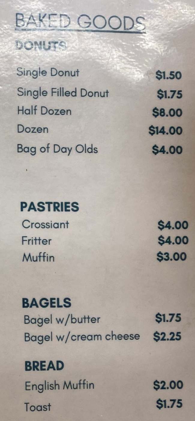 Willoughby's Depot Eatery menu page 1