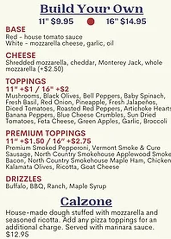 Hop'n Moose menu page 1