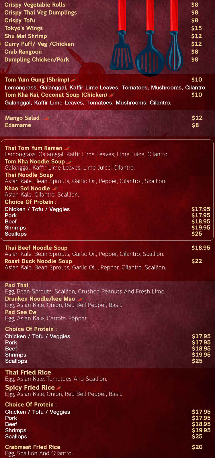 Thai in the Mountain menu page 1