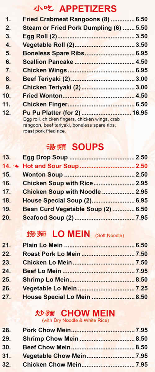 Sanfo menu page 1