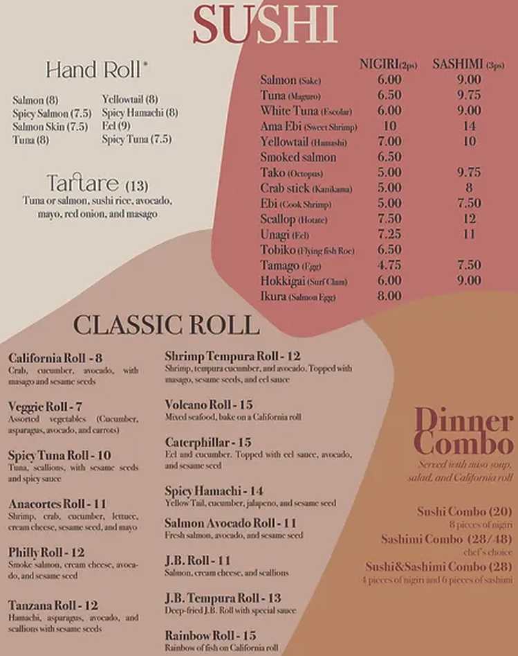 De Asian menu page 1