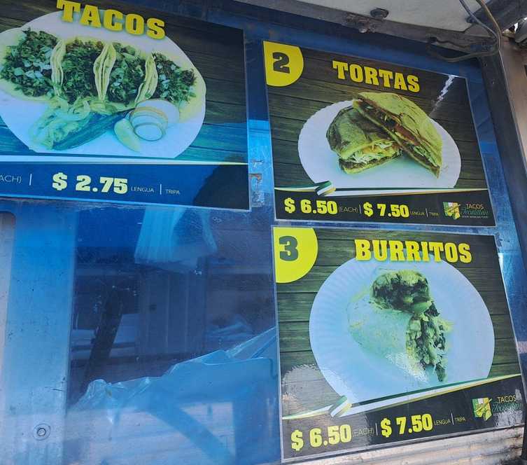 Tacos Tecalitlan menu page 1