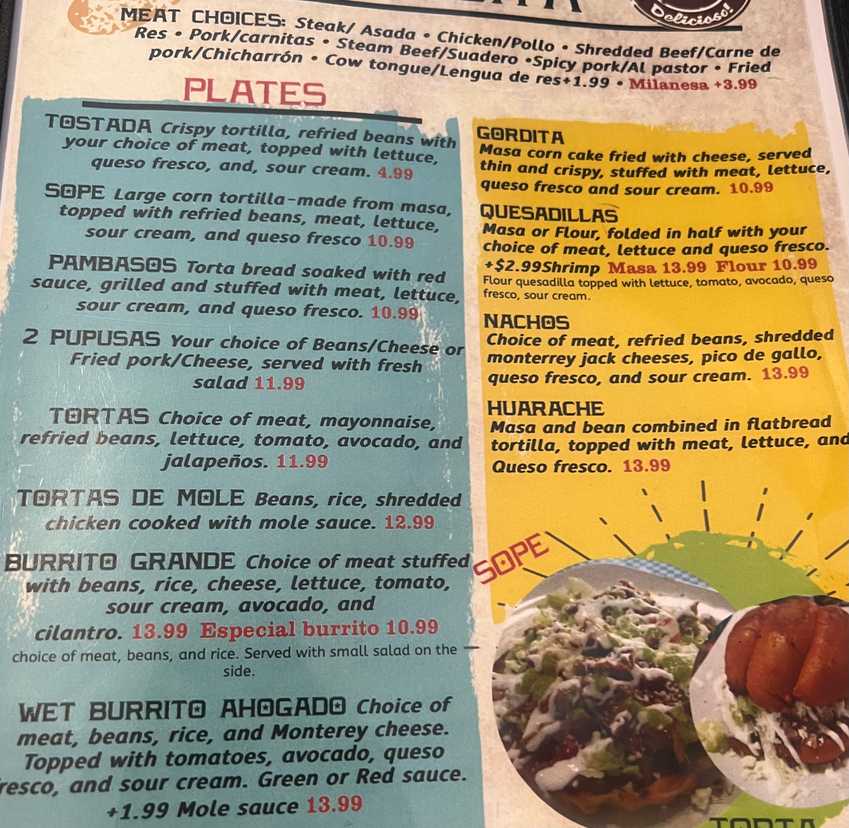 Taqueria Juquilita 2 menu page 1