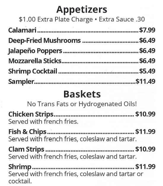 Sweet Inspirations menu page 1