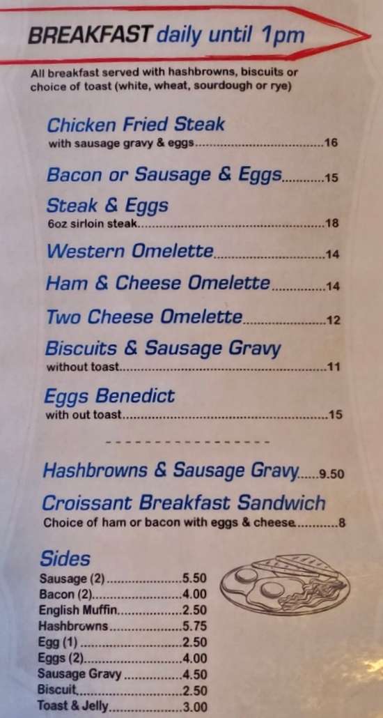 Junction Sports Bar & Grill menu page 1