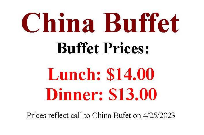 China Buffet menu page 1