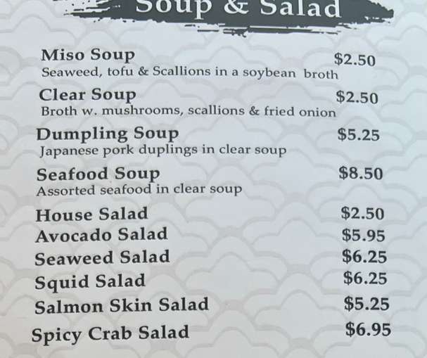 Oyama Steak & Sushi menu page 1