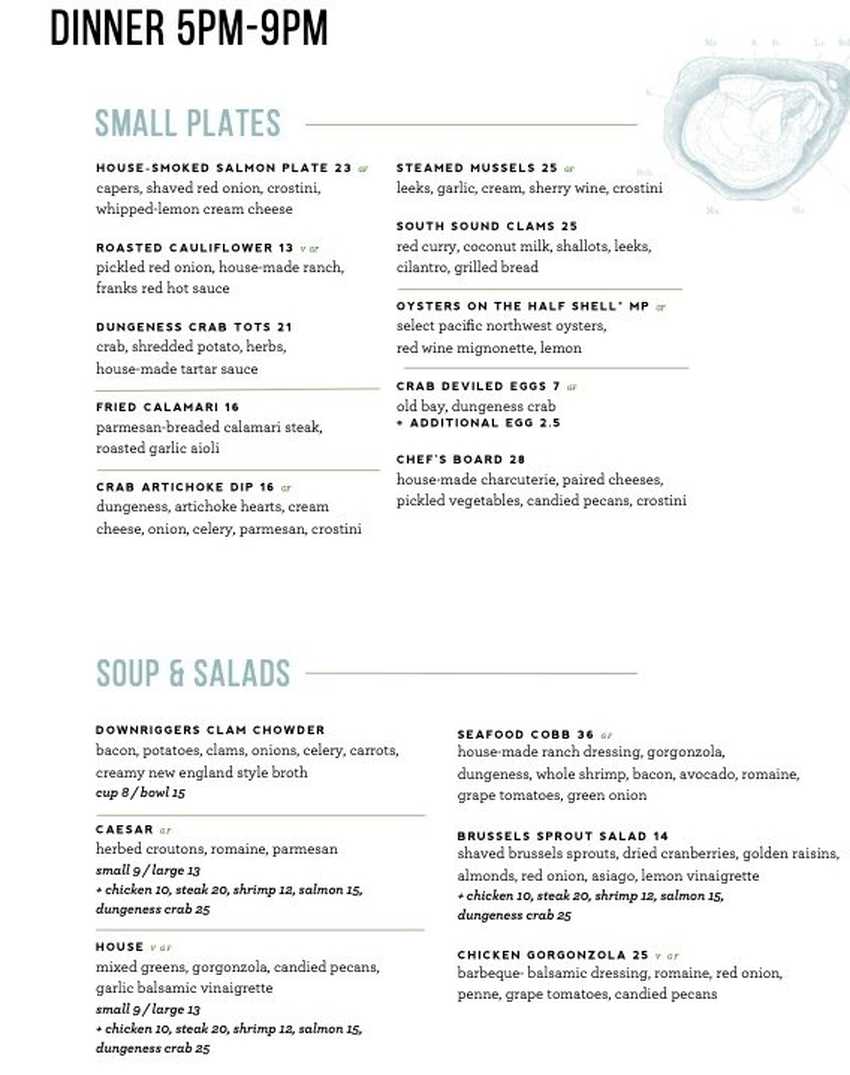 Downriggers menu page 1