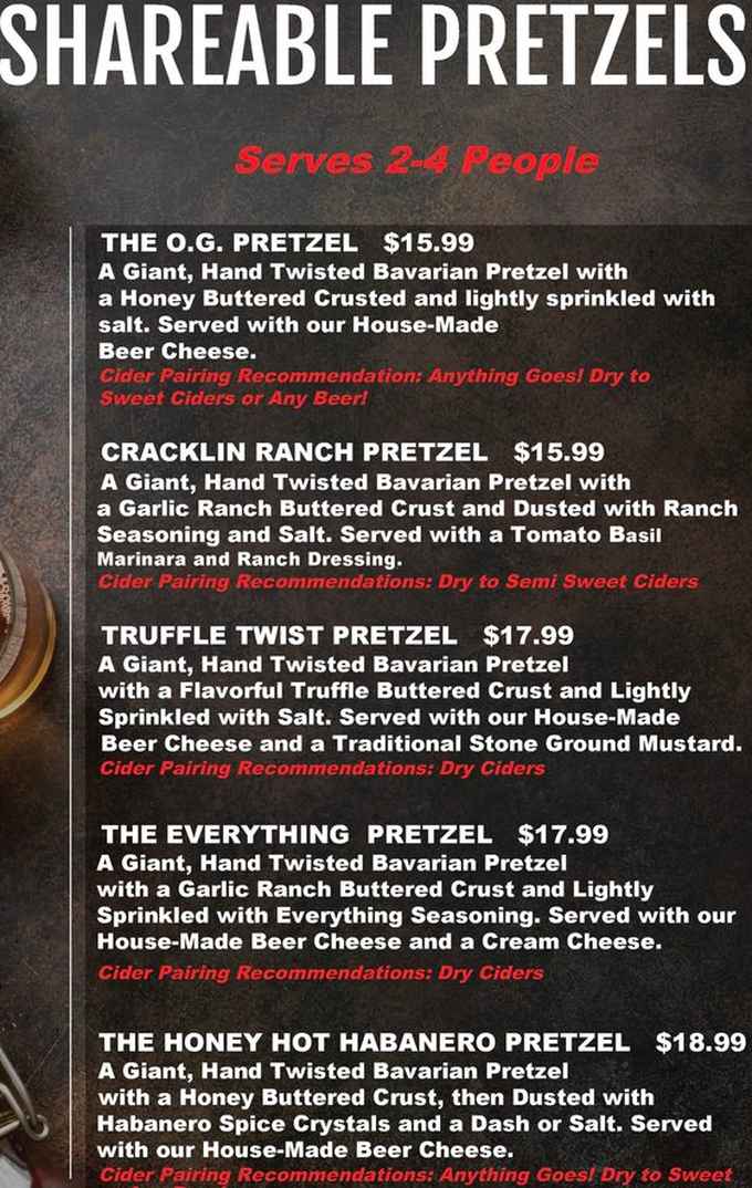 Leavenworth Cider House menu page 1