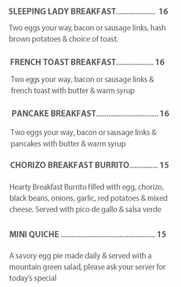 O'Grady's Pantry menu page 1
