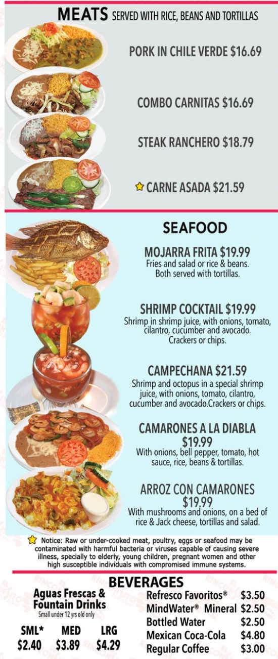 El Rinconsito menu page 1
