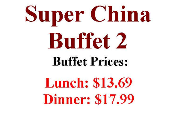 Super China Buffet 2 menu page 1
