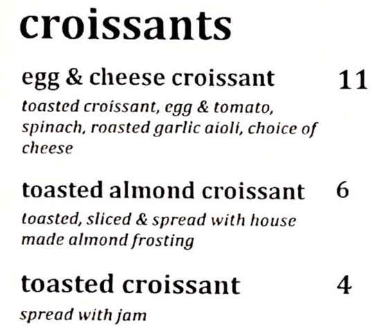 Pink Pony Cafe menu page 1