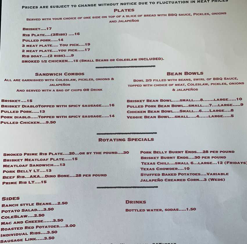 Mo-Chilli BBQ menu page 1