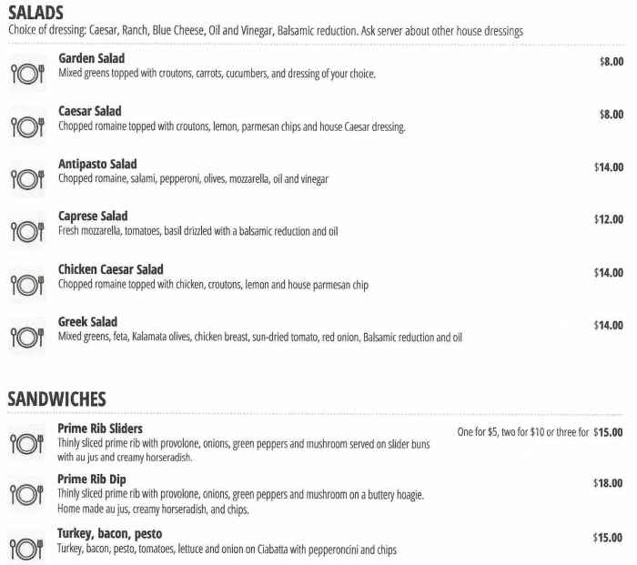 Railroad Tap Station menu page 1