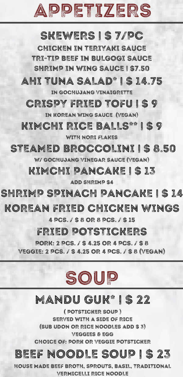 BAPP Korean menu page 1