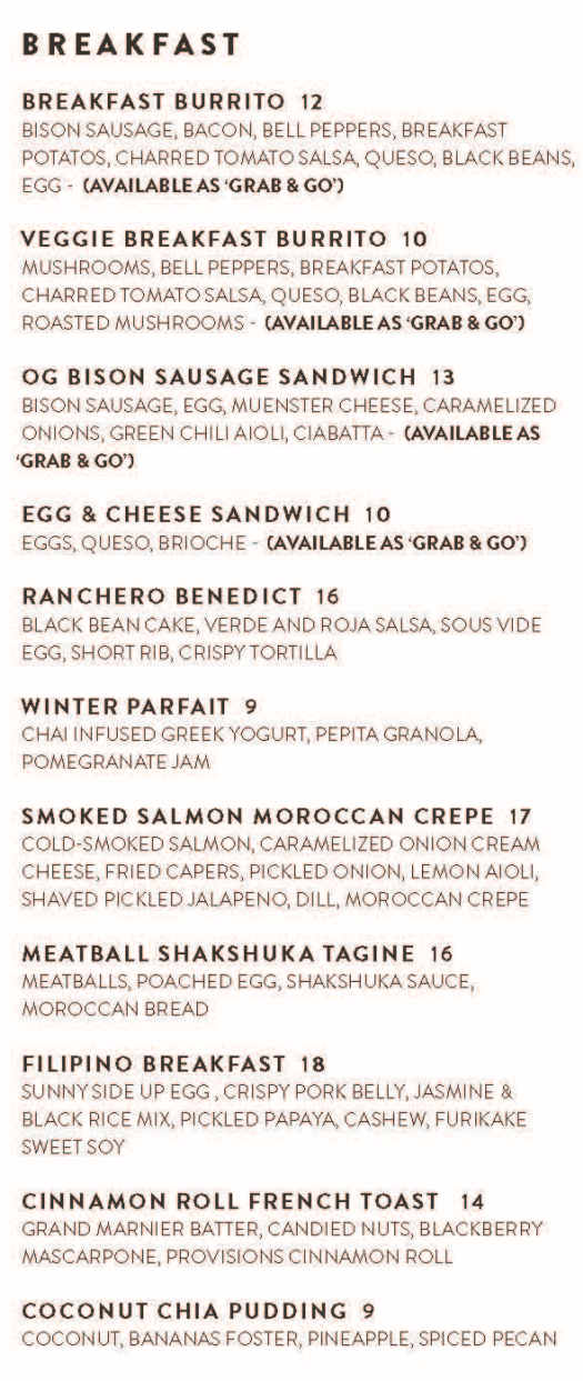 Snake River Roasting Co menu page 1