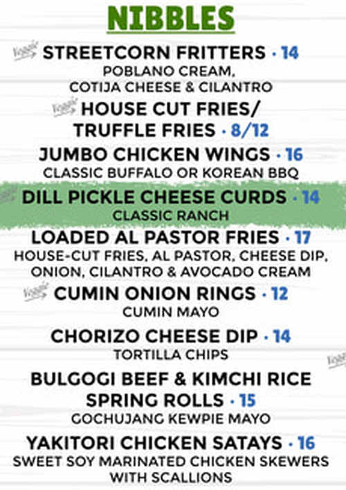 Stagecoach Bar Street Food menu page 1