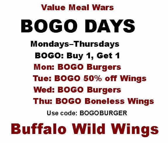 Buffalo Wild Wings menu page 1