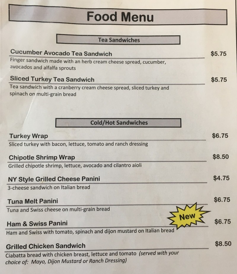 Loka Leaf Tea Lounge menu page 1